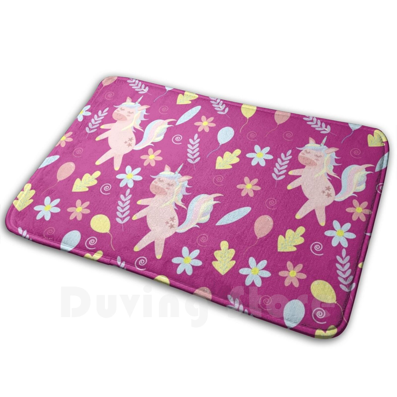 Kids Outdoor Floor Cushions - Dança unicórnio padrão em rosa brilhante