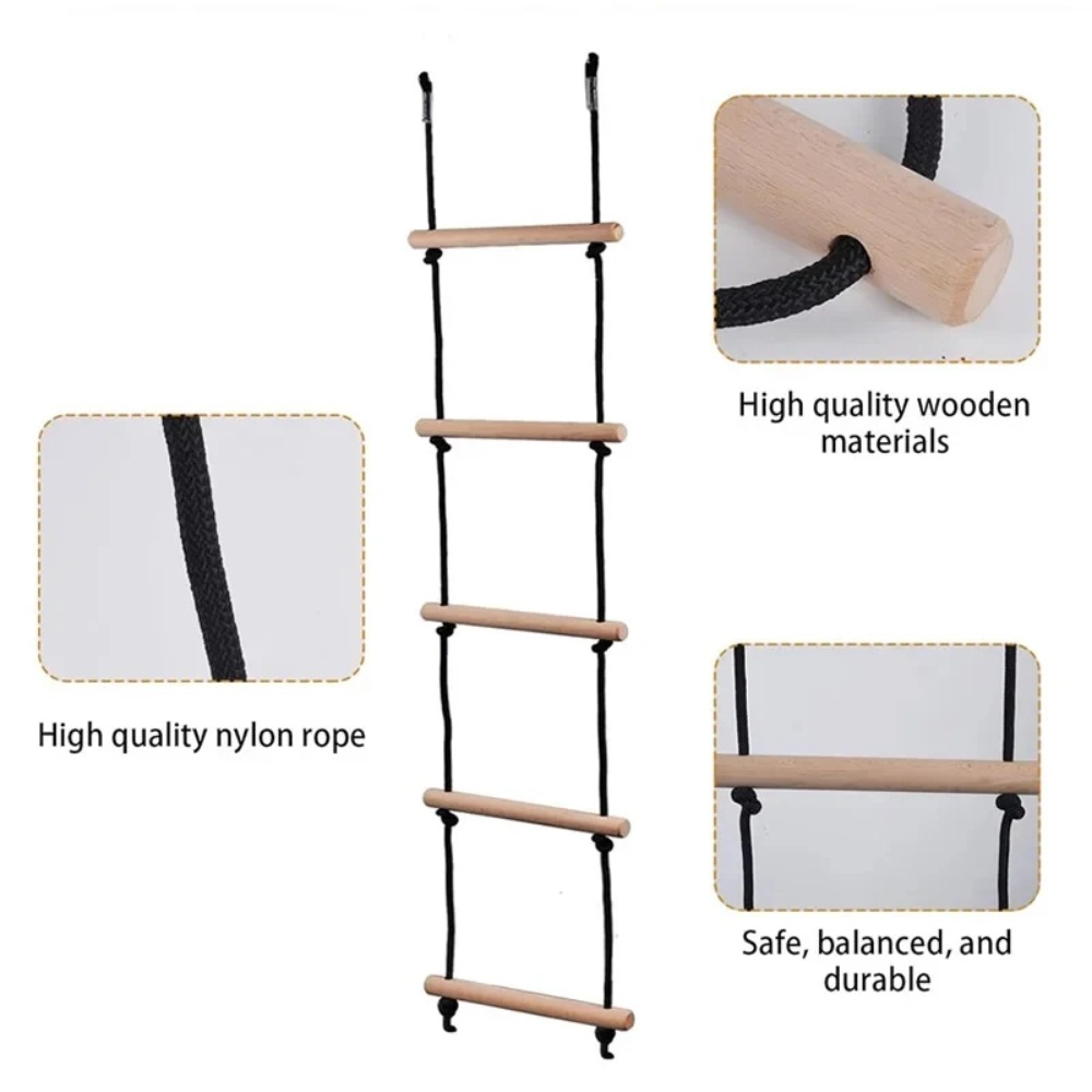 Kids Outdoor Swing Set - Escada de Corda para Escalada Infantil,