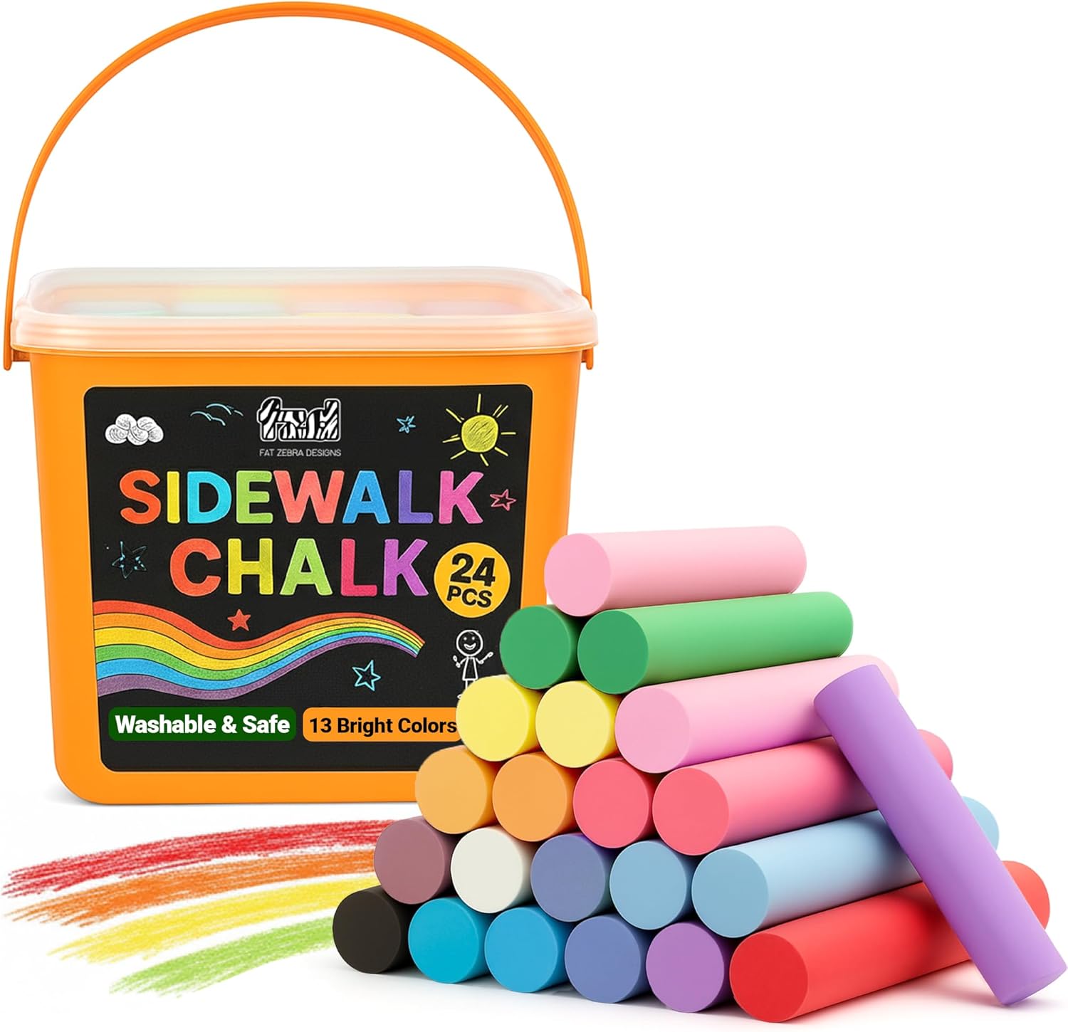 Chalk Outdoor Jumbo - 24 Peças de Giz de Calçada