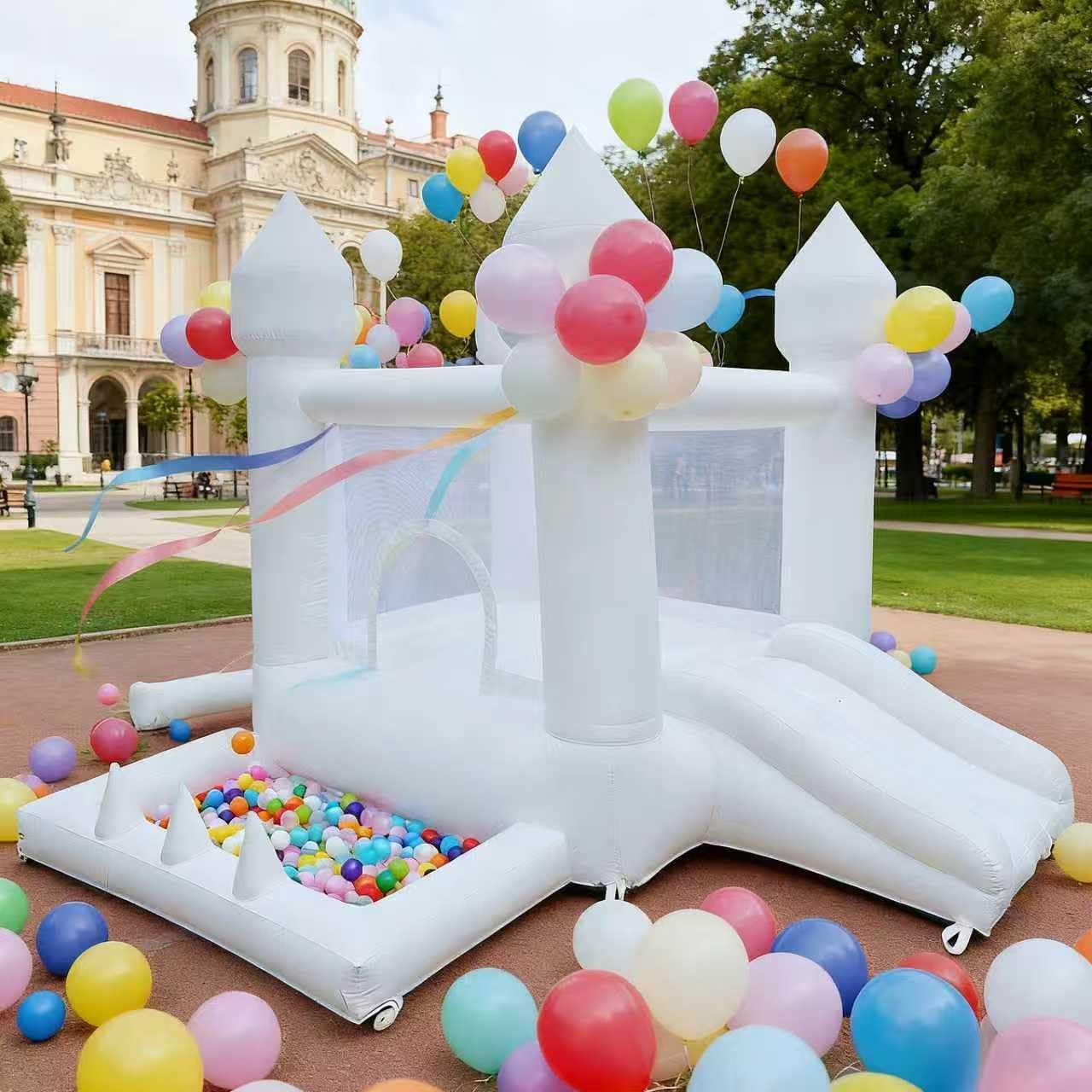 Kids Outdoor House - Castelo Inflável Branco, Casa de Pular