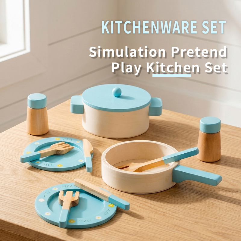 Kids Outdoor Kitchen Accessories - Conjunto de Cozinha de Madeira para