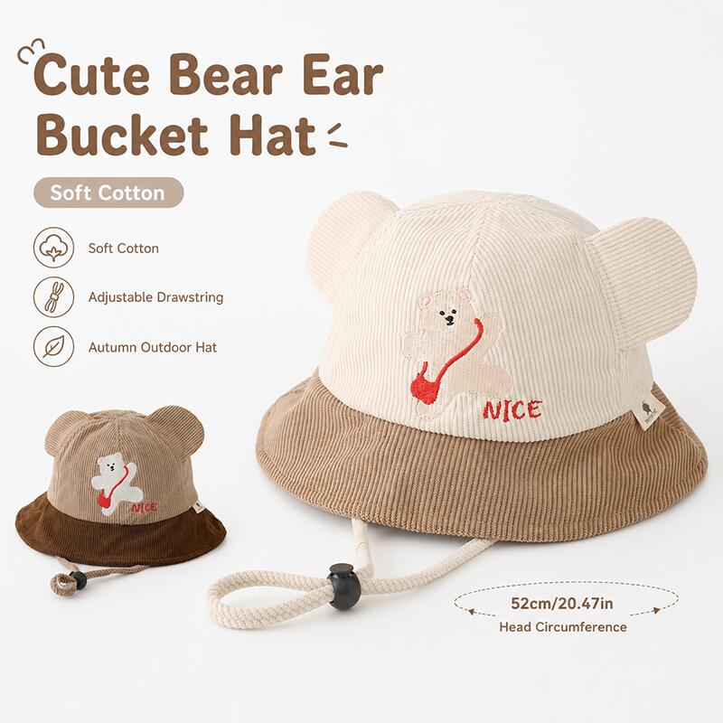 Kids Outdoor Hat - Chapéu Infantil com Orelhas de Urso,