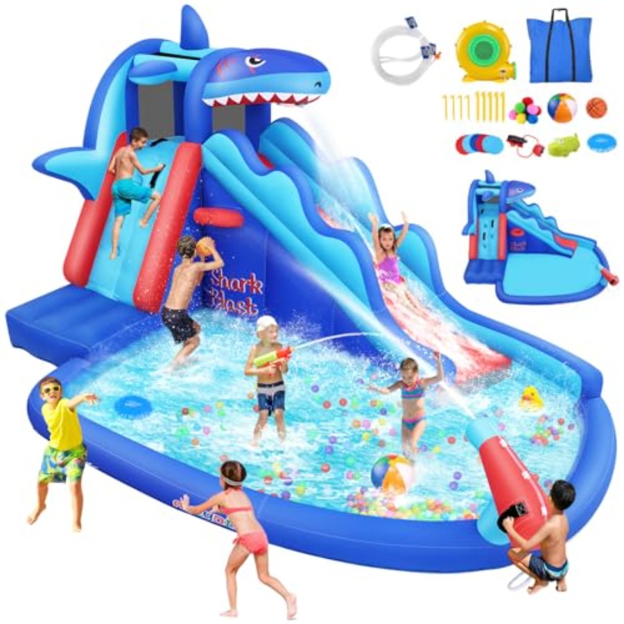 Kids Outdoor House - Tobogã inflável aquático para crianças de