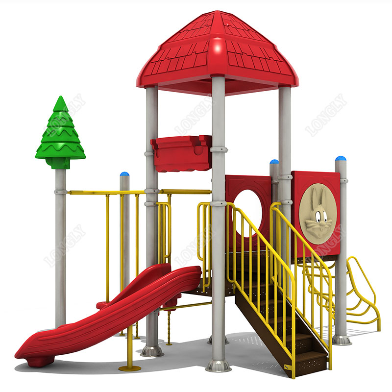 Kids Outdoor Playground - Escorregador de Plástico Vermelho para Crianças,