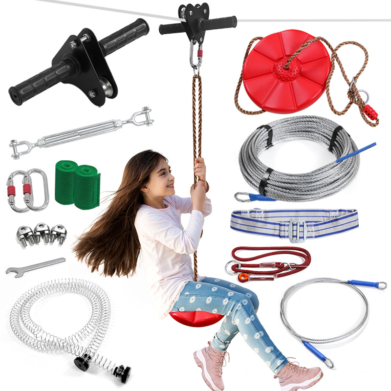 Kids Outdoor Zipline - Kit de Tirolesa DIY para Exterior