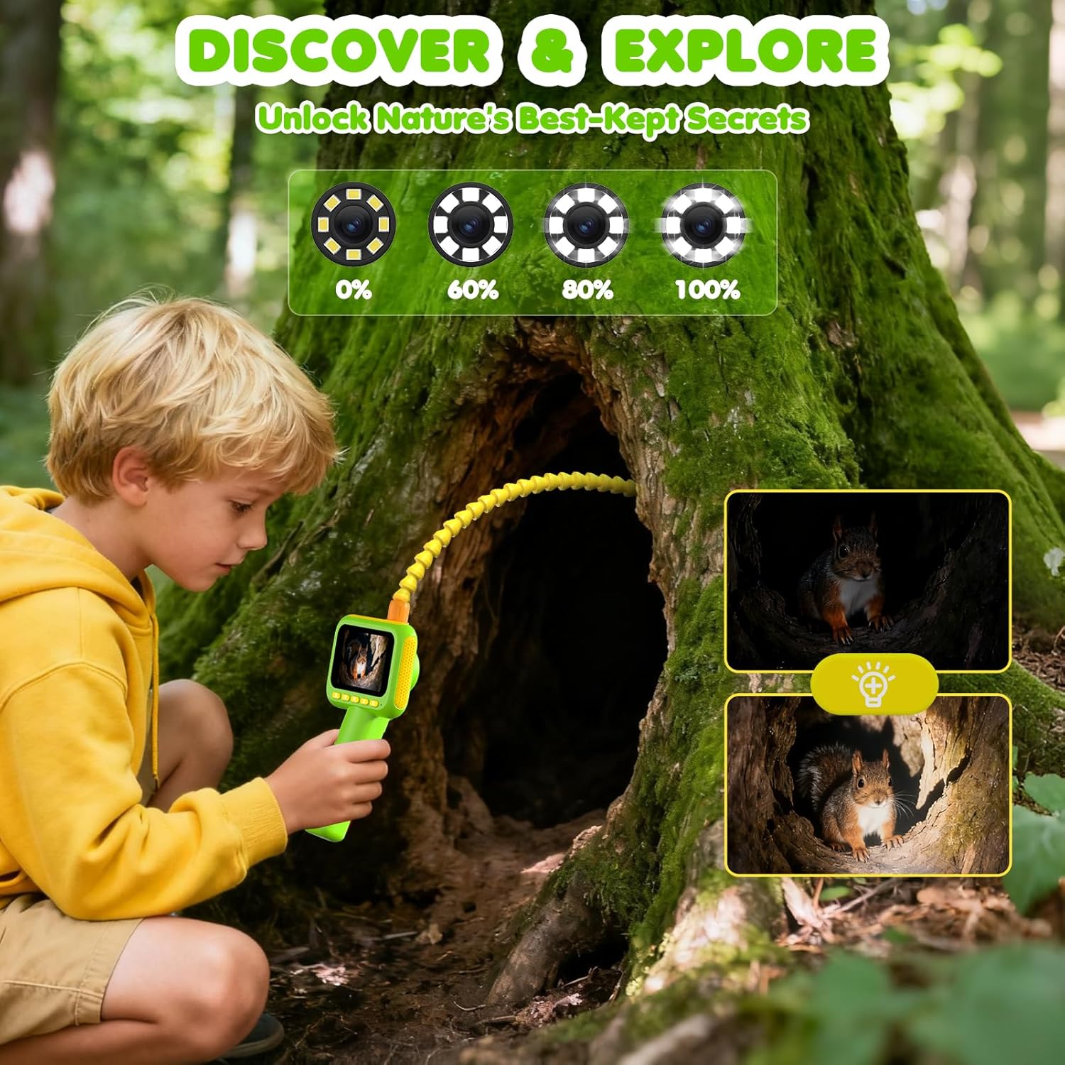 Kids Outdoor Explorer Kit - Endoscópio para Crianças, Câmera Boroscópica com