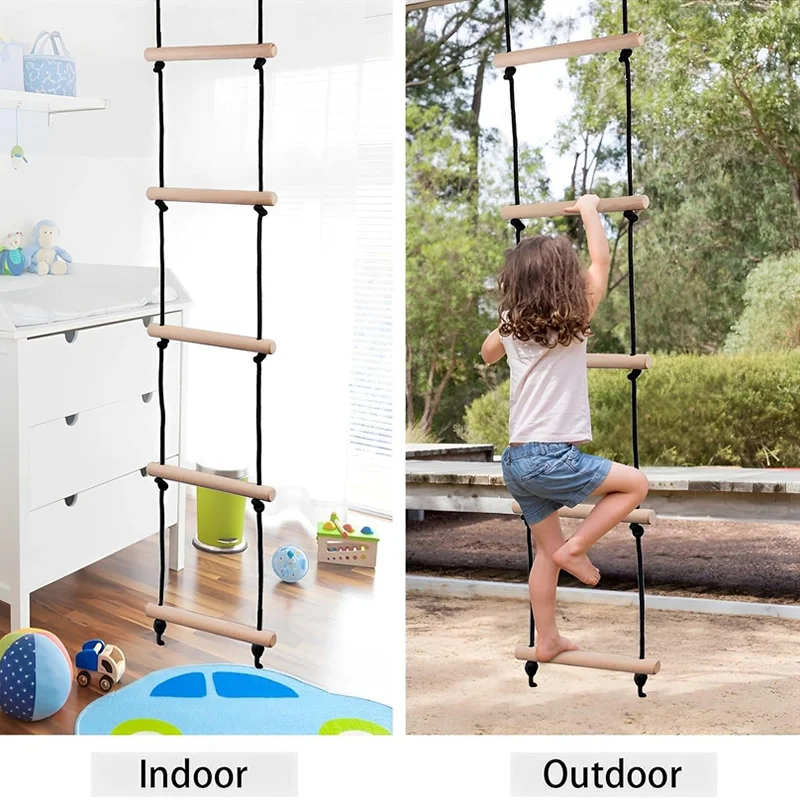 Kids Outdoor Swing Set - Escada de Corda para Escalada Infantil,