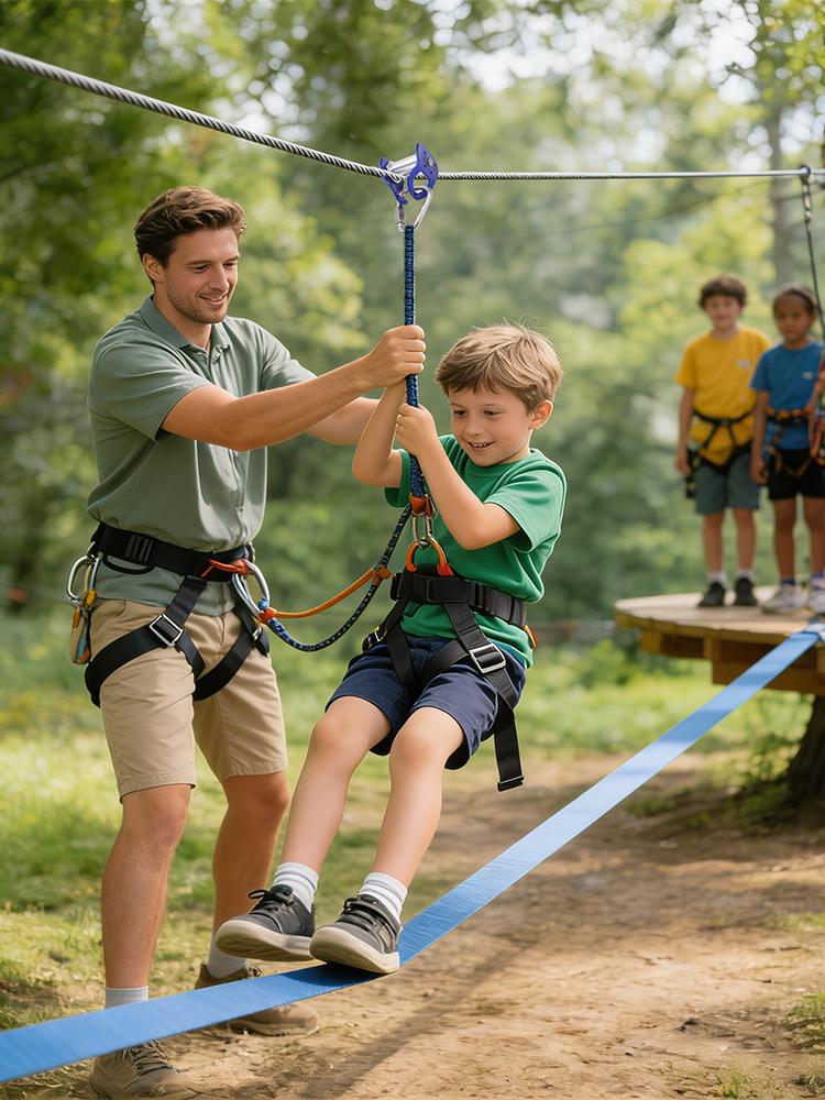 Kids Outdoor Zipline - Kit de Polias para Tirolesa de