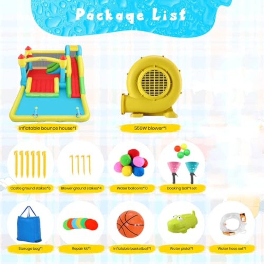 Castelo inflável aquático para - Kids Outdoor House avaliação e preço