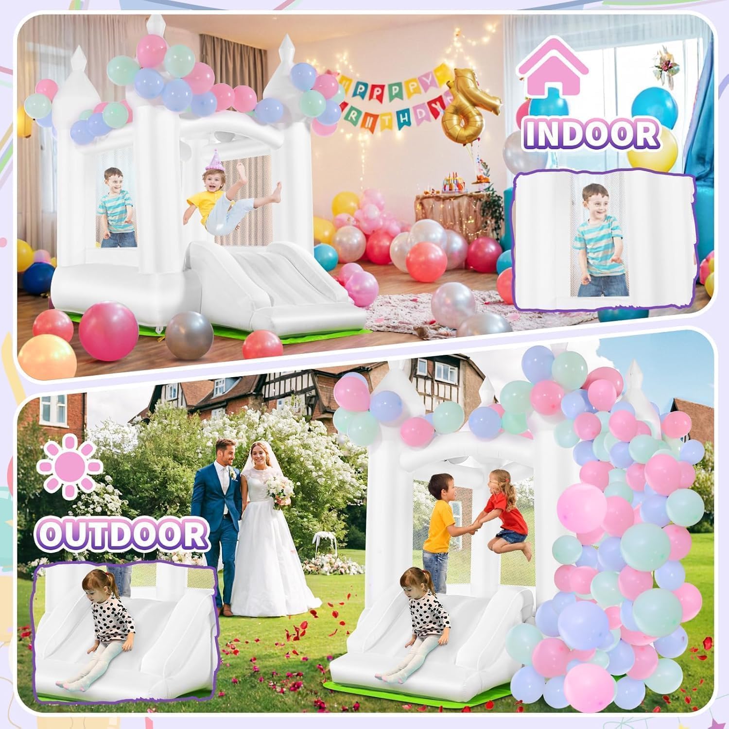 Castelo Inflável Branco para C - Kids Outdoor House avaliação e preço