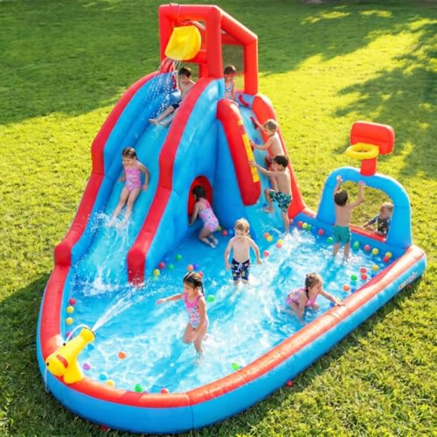 Parque inflável com escorregad - Kids Outdoor House avaliação e preço