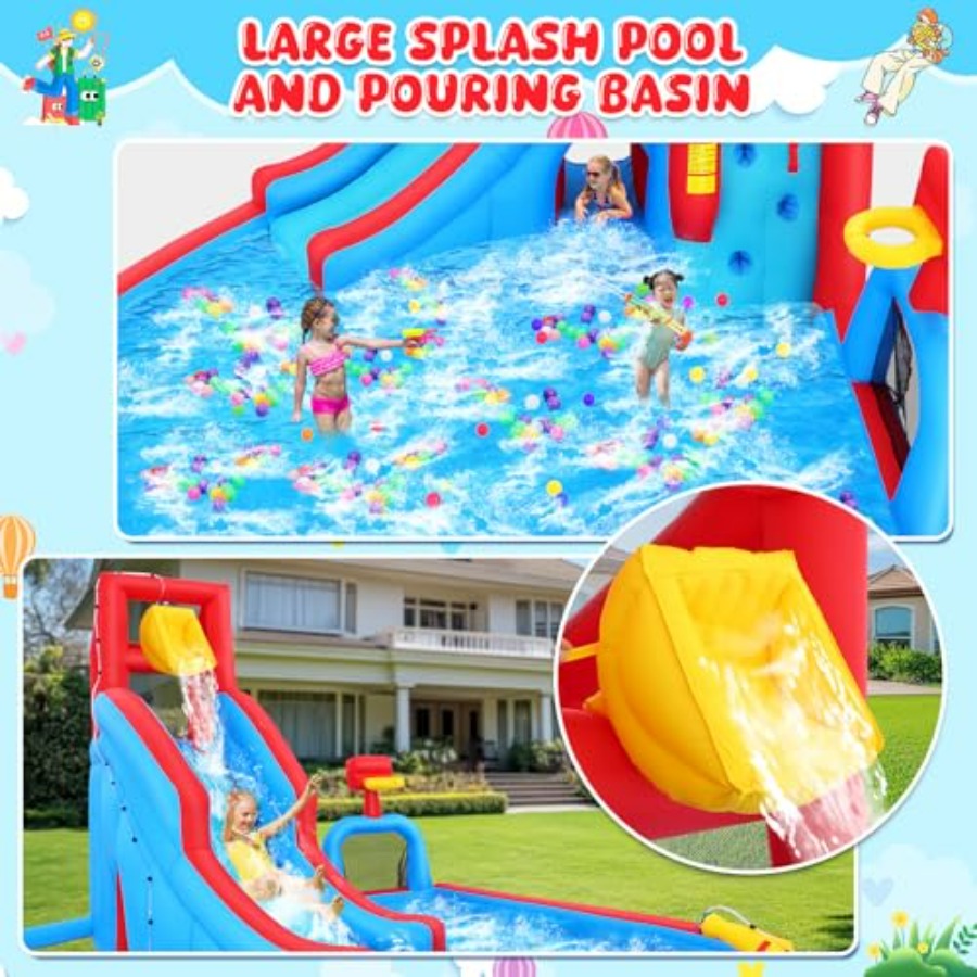 Parque inflável com escorregad - Kids Outdoor House avaliação e preço