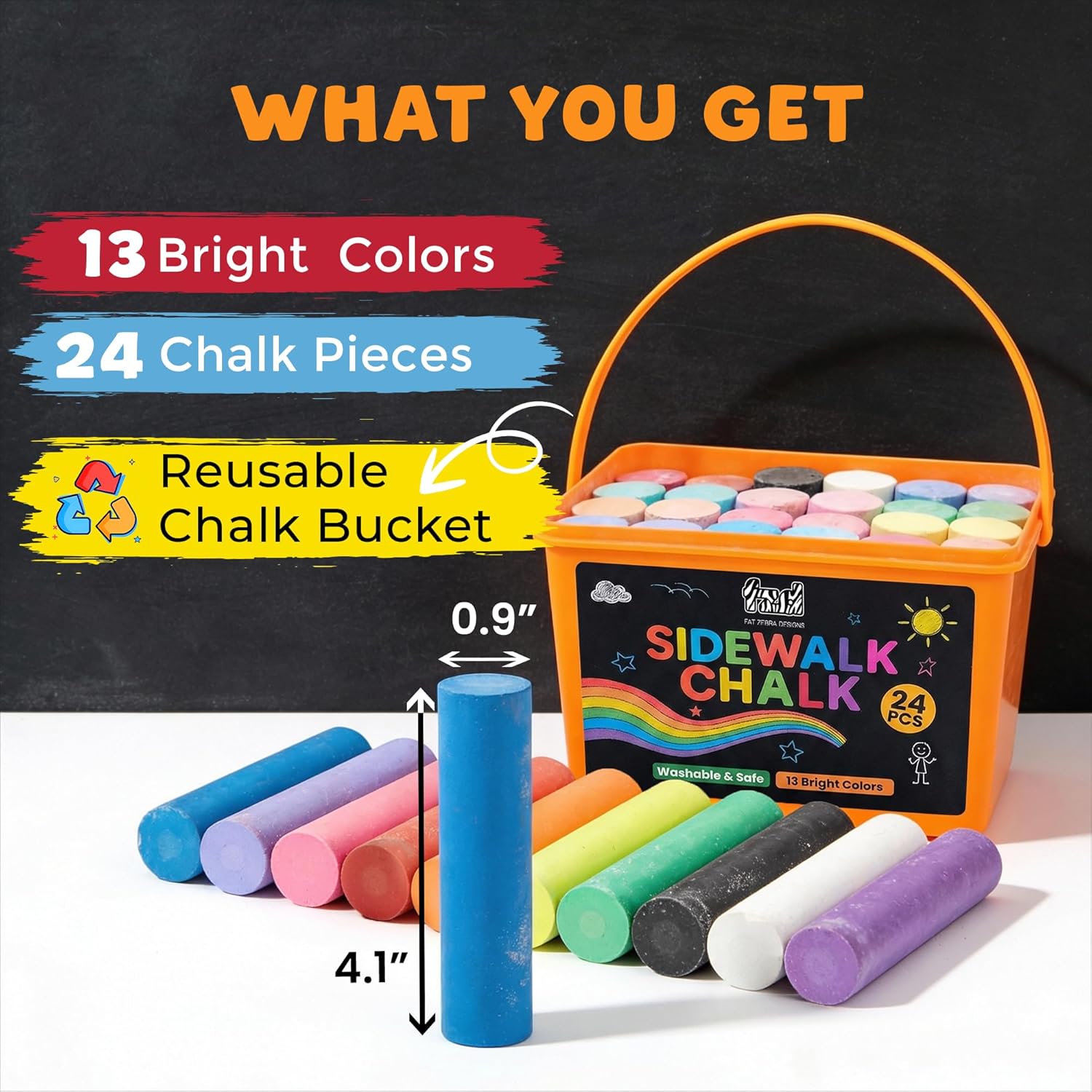 24 Peças de Giz de Calçada par - Chalk Outdoor Jumbo avaliação e preço