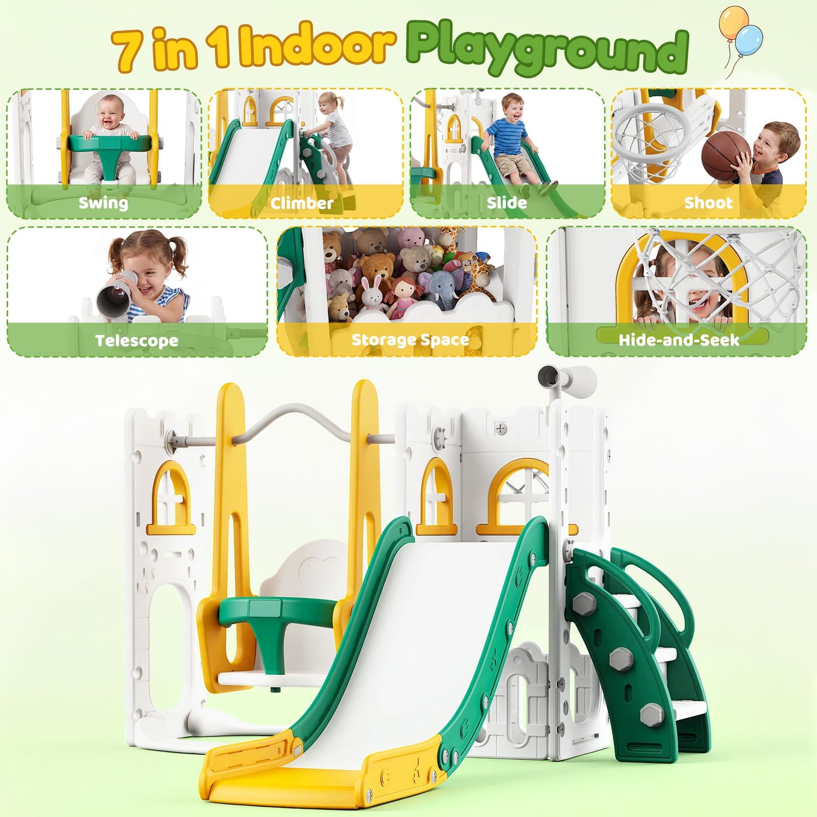 Conjunto de Escorregador e Bal - Kids Outdoor Playground avaliação e preço