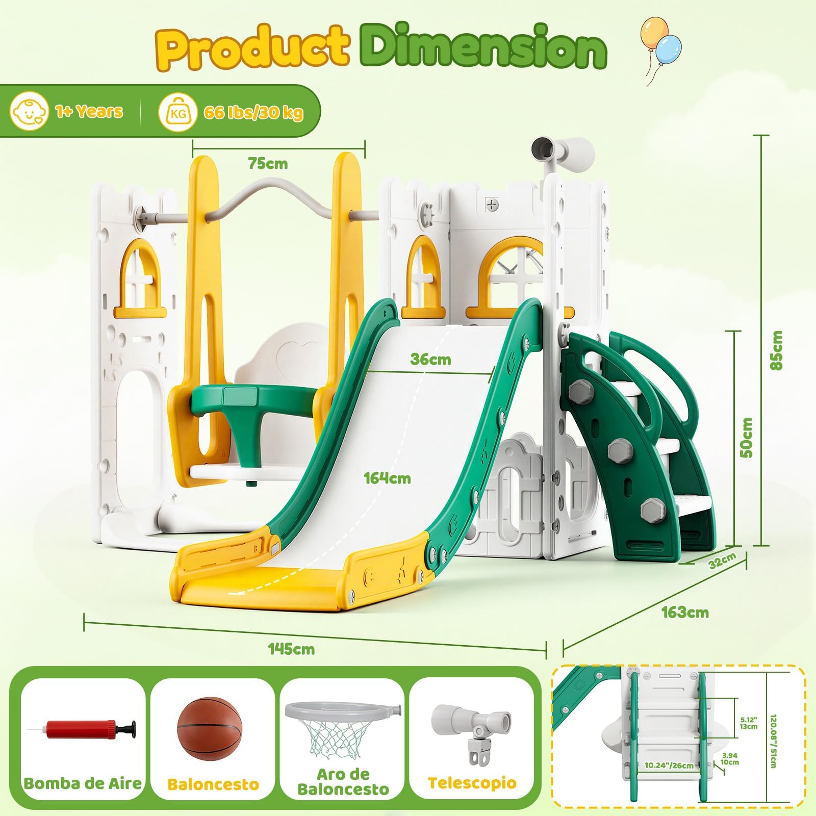 Conjunto de Escorregador e Bal - Kids Outdoor Playground avaliação e preço