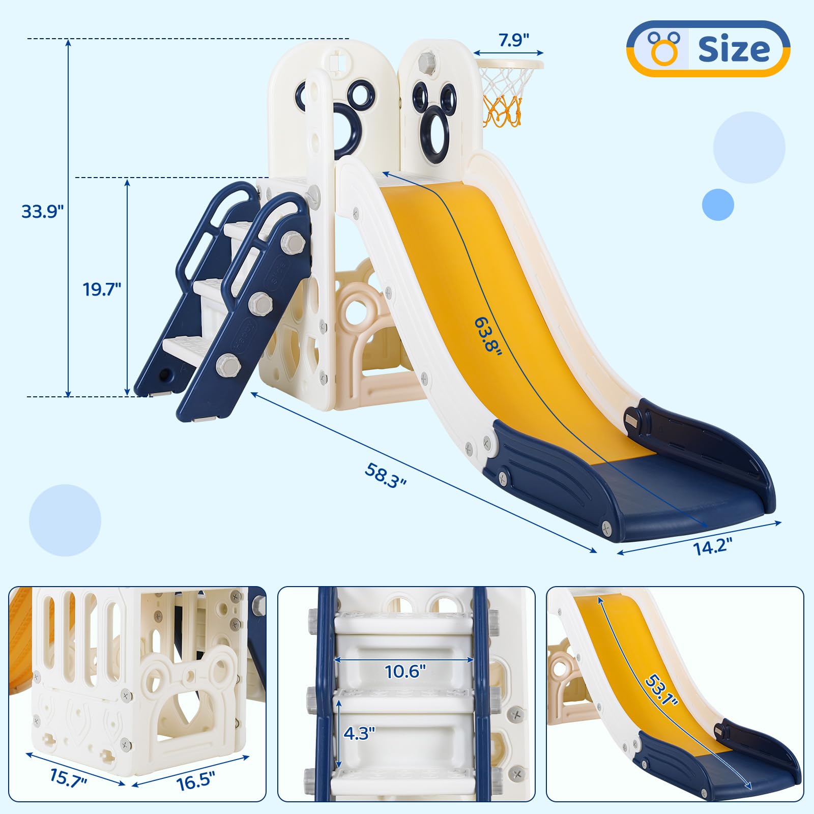 Conjunto de Escorregador 6 em  - Kids Outdoor Playground avaliação e preço