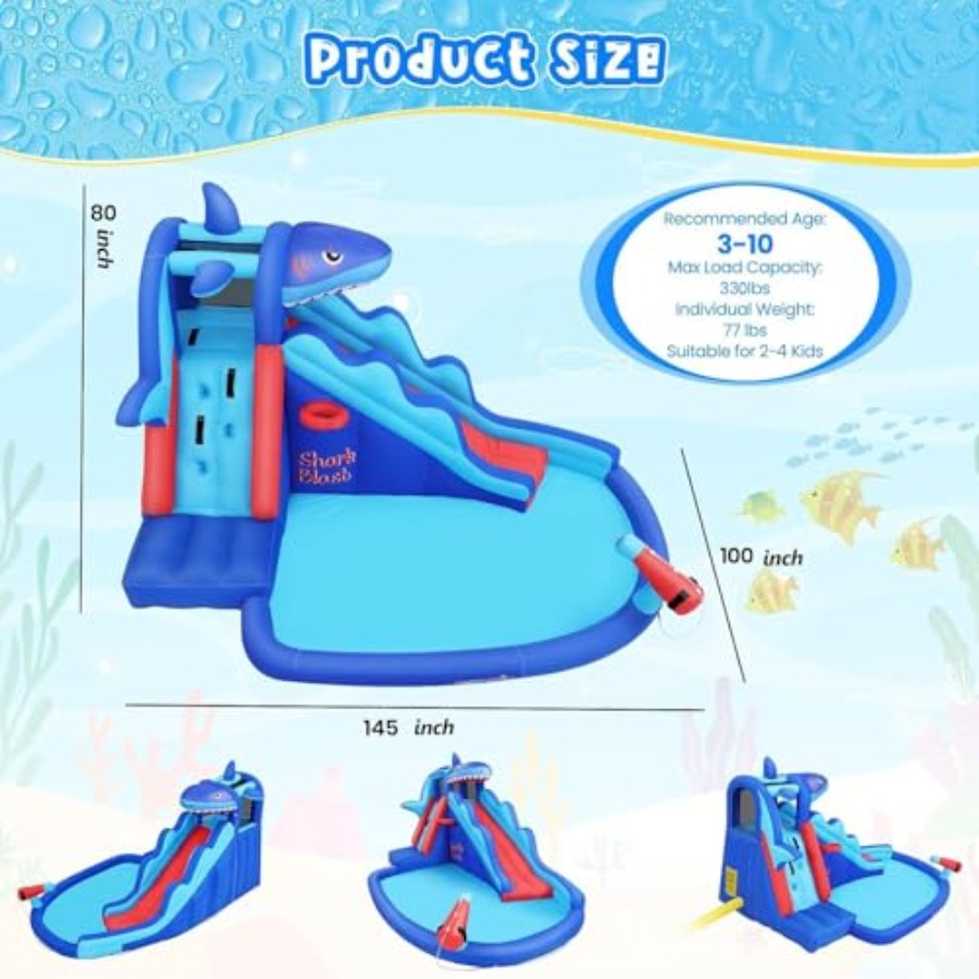 Tobogã inflável aquático para  - Kids Outdoor House avaliação e preço