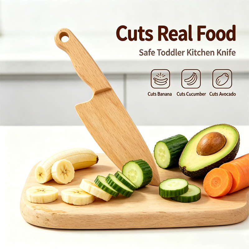 Faca infantil de madeira para  - Kids Outdoor Kitchen Accessories avaliação e preço