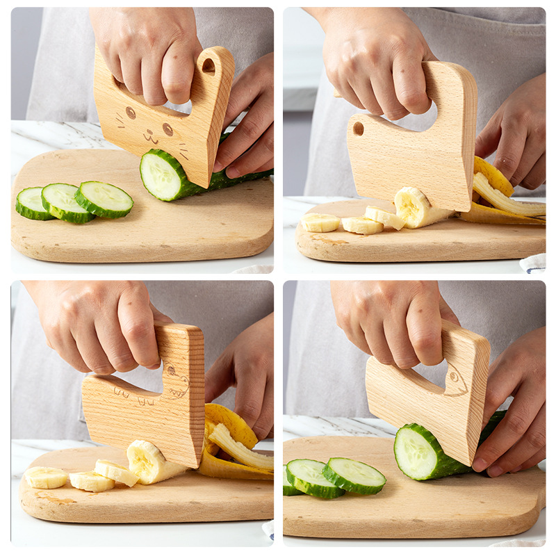Faca infantil de madeira para  - Kids Outdoor Kitchen Accessories avaliação e preço