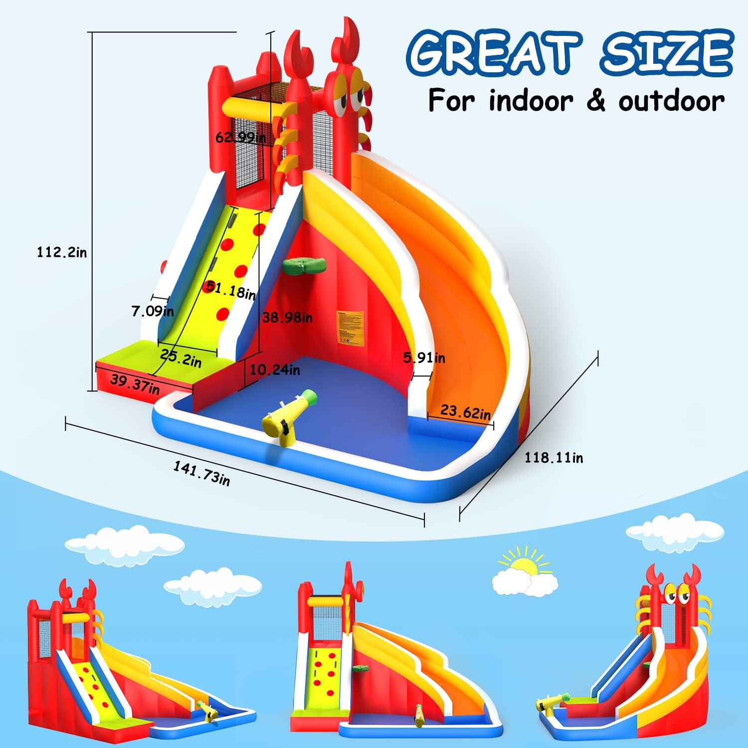 Grande Casa Inflável com Escor - Kids Outdoor House avaliação e preço