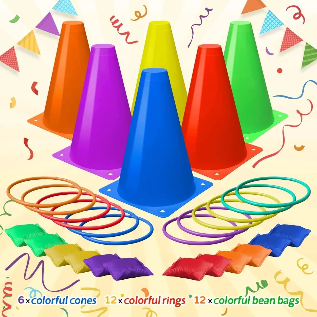 3 em 1 cones de plástico macio - Kids Outdoor Games For Party avaliação e preço