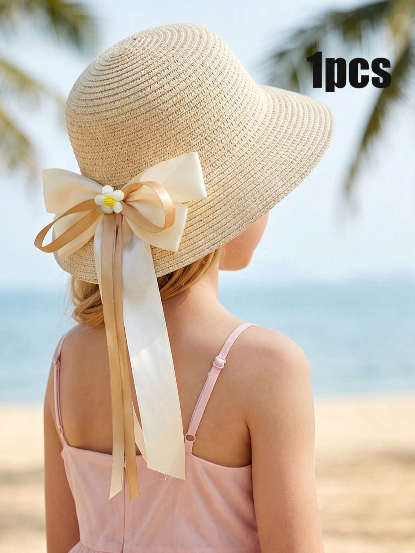Chapéu de Palha com Laço para  - Kids Outdoor Hat avaliação e preço