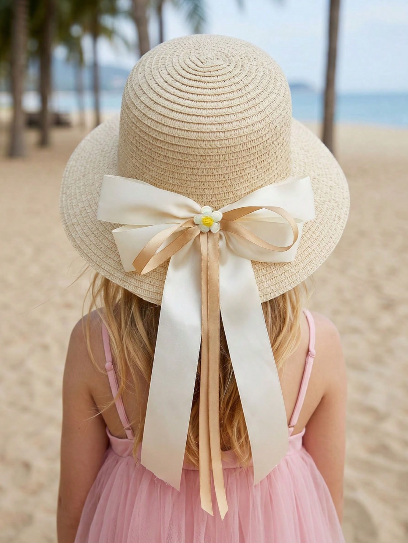 Chapéu de Palha com Laço para  - Kids Outdoor Hat avaliação e preço